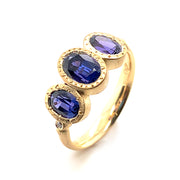 Yogo Sapphire & Diamond Ring - "Queen of the Gulch"