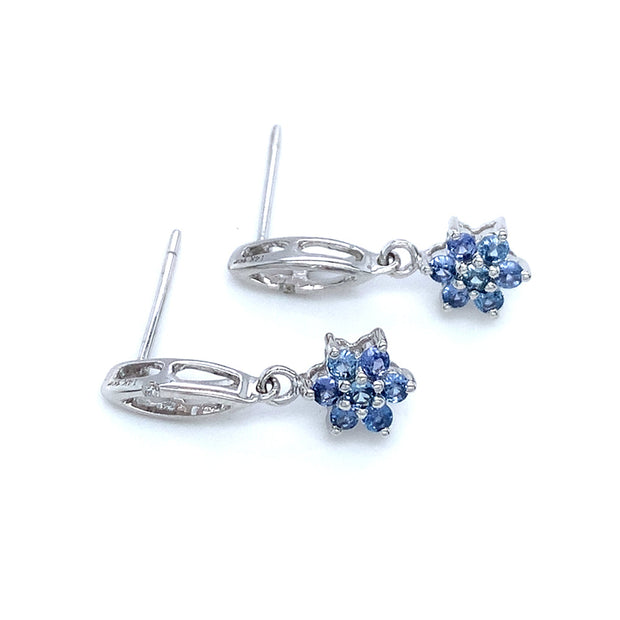 Yogo Sapphire & Diamond Earrings - "Little Flowers"