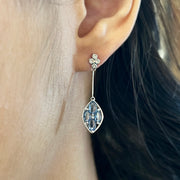 Drop Earrings with Yogo Sapphires - "Blue Windows"