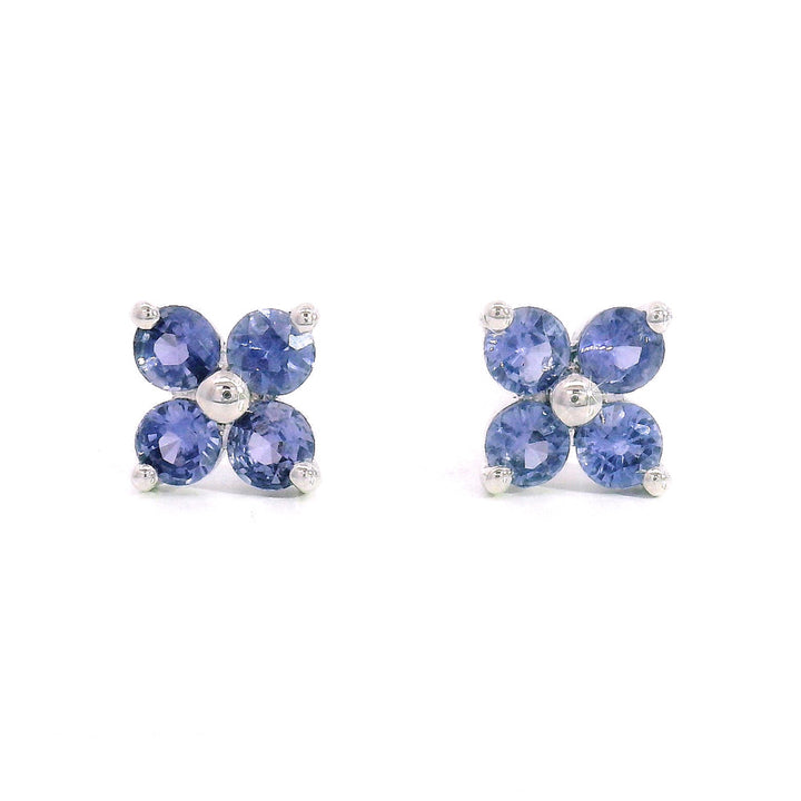 Yogo Sapphire Stud Earrings - "Clover"