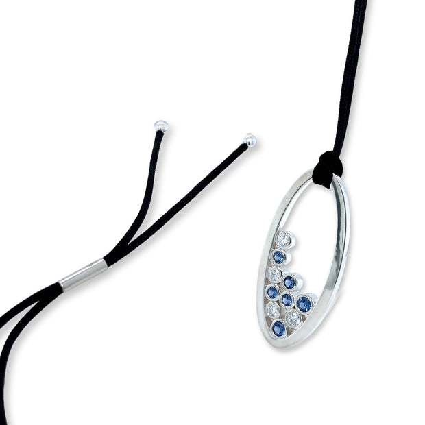 Yogo Sapphire & Diamond Bubble Necklace - "Prismatic Blue"