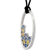 Yogo & Montana Sapphire Bubble Necklace - "Blue & Gold"