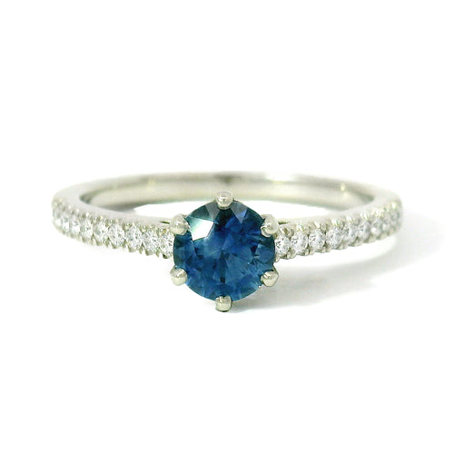 Blue Montana Sapphire & Diamond Ring - "Victoria"