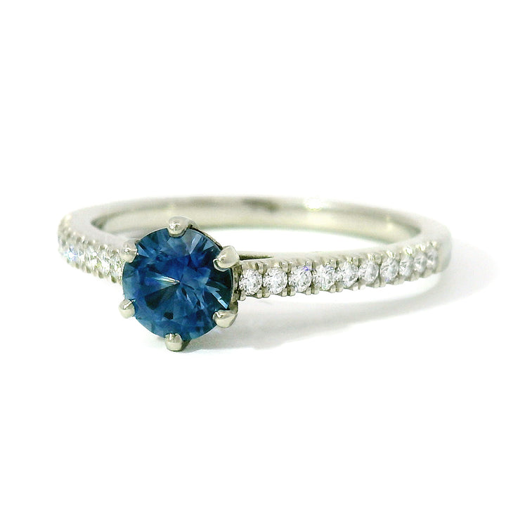 Blue Montana Sapphire & Diamond Ring - "Victoria"