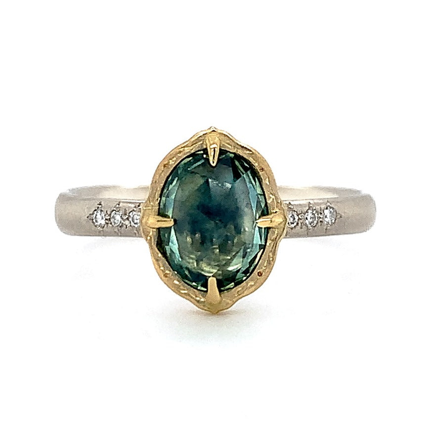 Textured 18K Gold Sapphire Ring | Eco-Friendly | Buy Online 6.5