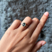 Oval Rose Cut Montana Sapphire Engagement Ring - "Lotus Falls"