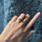 Elongated Cushion-Shaped Montana Sapphire Engagement Ring - "Ivy Springs"
