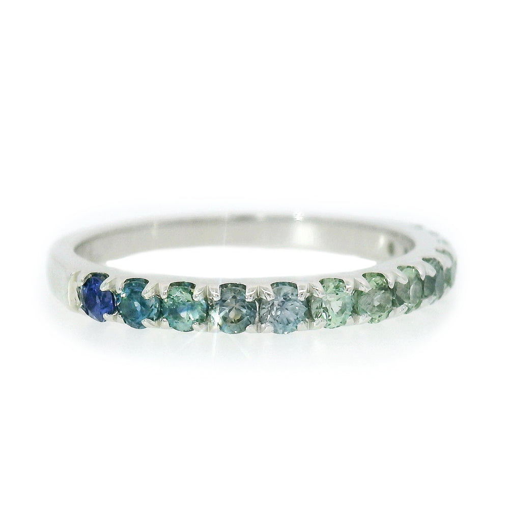 Montana Sapphire & White Gold Ring - "Glacier Melt"