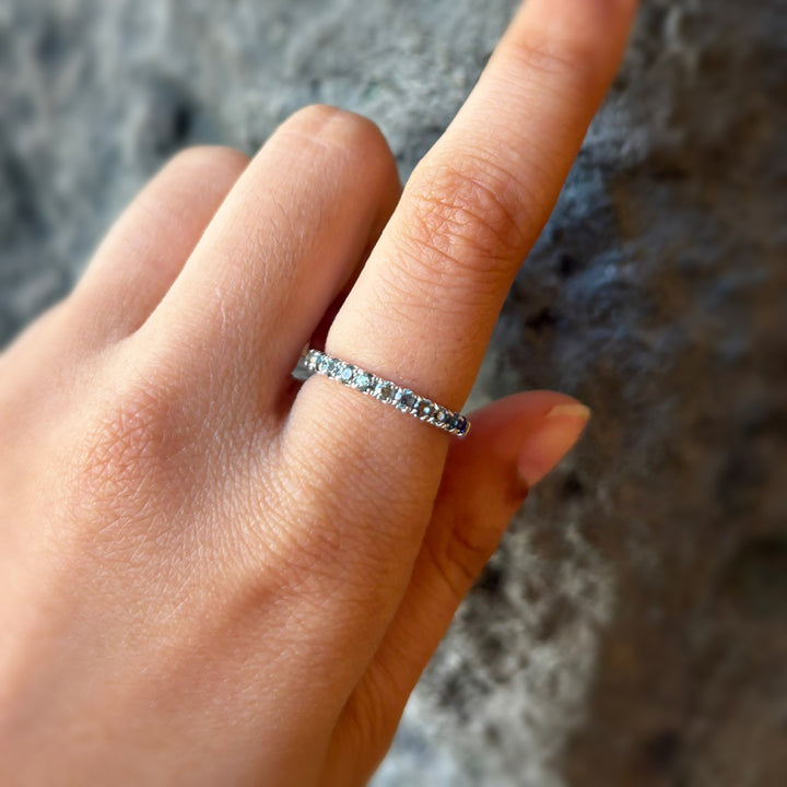 Montana Sapphire & White Gold Ring - "Glacier Melt"