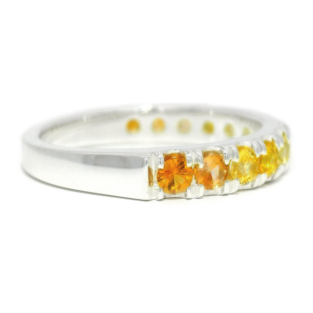 Yellow & Orange Montana Sapphire Band - "Waves of Grain"