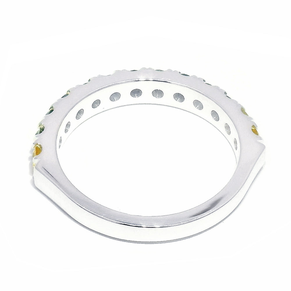 Blue-Green & Yellow Montana Sapphire Band - "Hint of Sunshine"