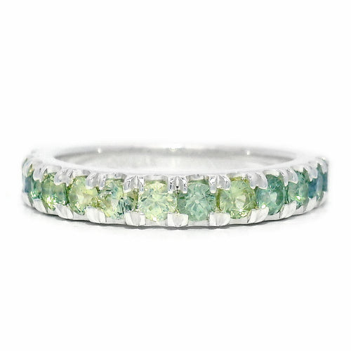 Montana Sapphire & Sterling Silver Band - "Mountain Stream"