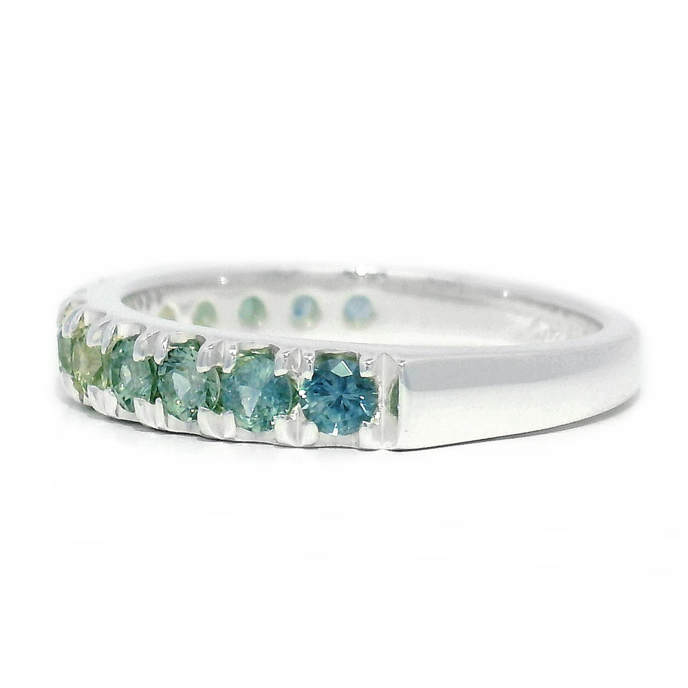 Montana Sapphire & Sterling Silver Band - "Mountain Stream"