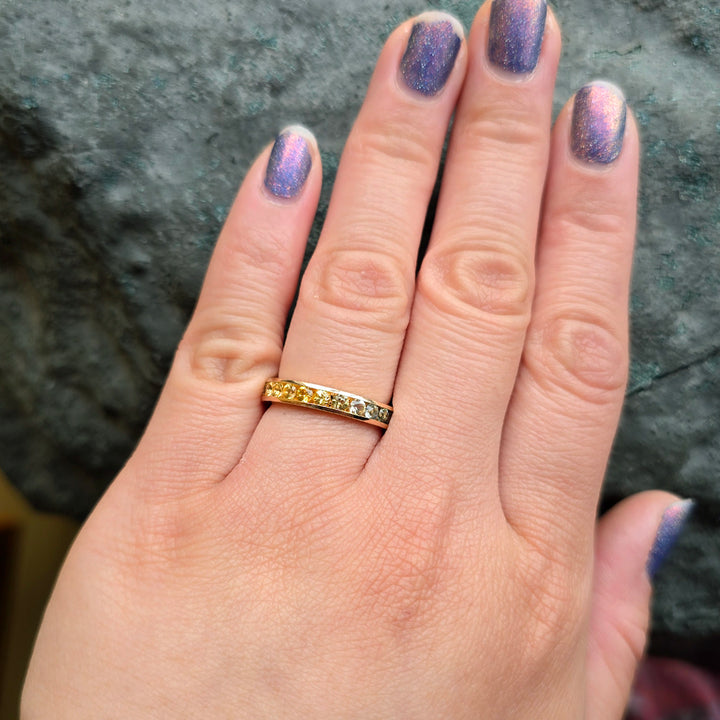 Montana Sapphire Eternity Band - "Balsamroot"