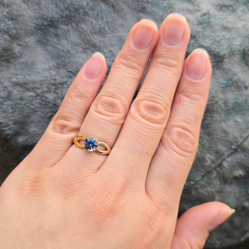 Montana Sapphire & Gold Ring - "Antler"