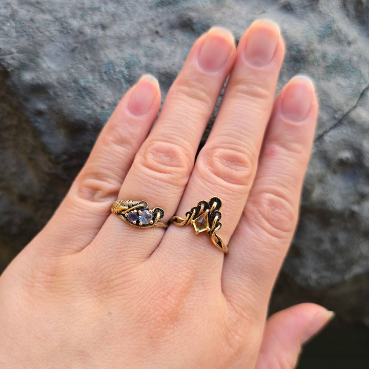 Montana Sapphire & Yellow Gold Ring - "Paulina"