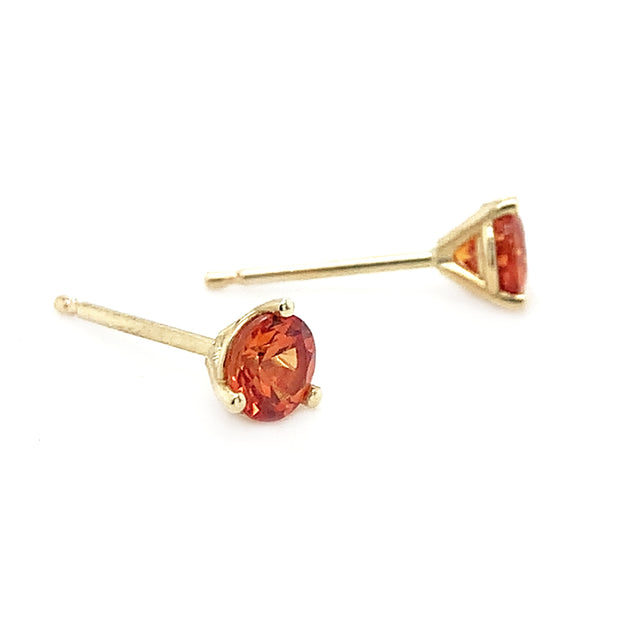 Montana Sapphire & Yellow Gold Earrings - "Autumn Fire"