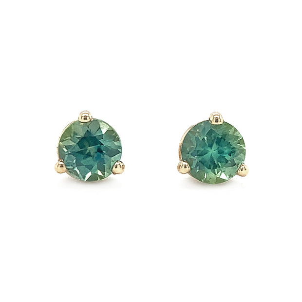 Montana Sapphire & Yellow Gold Earrings - "Rising Tide"