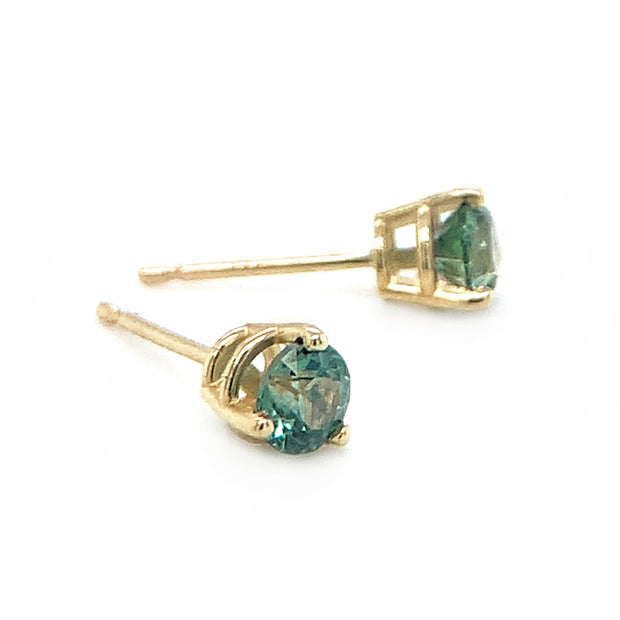 Montana Sapphire & Yellow Gold Earrings - "Rising Tide"