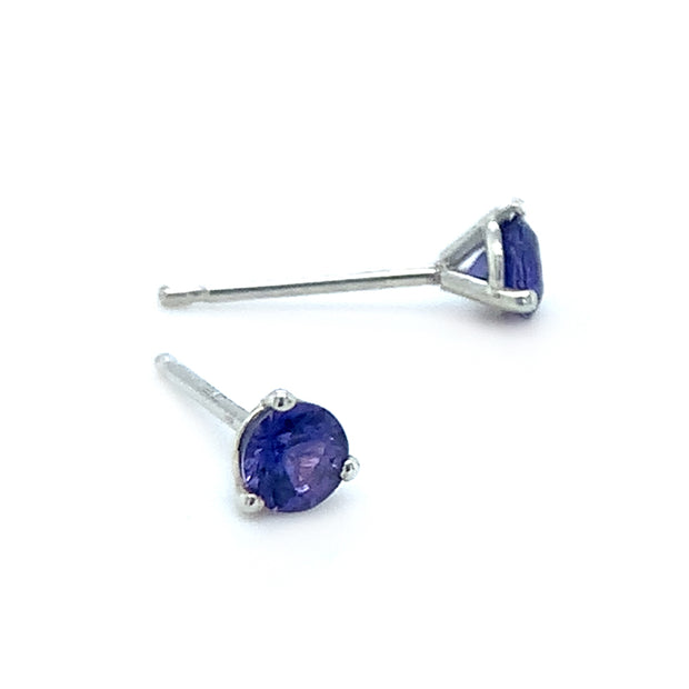 Montana Sapphire & Sterling Silver Earrings - "Blueberry"