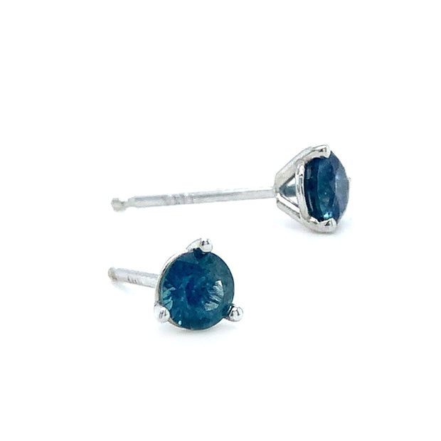 Montana Sapphire & White Gold Earrings - "Caspian"