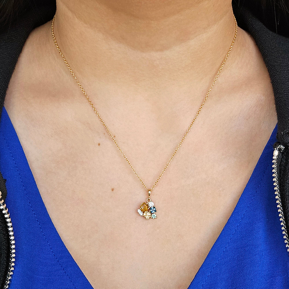 One-of-a-Kind Montana Sapphire Cluster Pendant - "Pirata's Hoard"