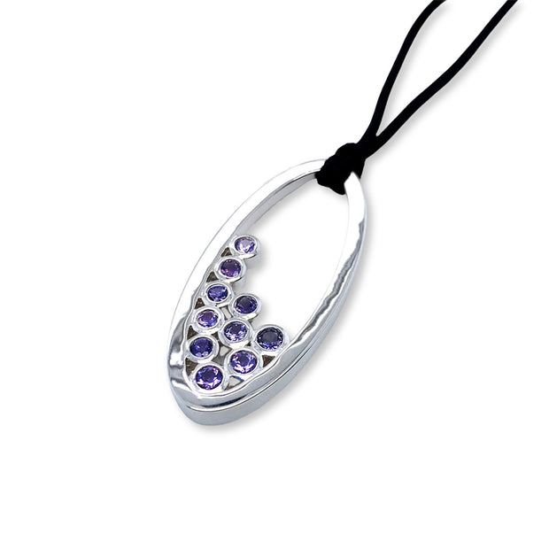 Montana Sapphire Bubble Necklace - "Lovely Lupine"