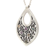Montana Sapphire Sterling Silver Necklace - "Garden in the Rain"