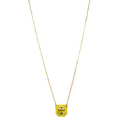 Yellow Montana Sapphire & Enamel Necklace - "Rock Candy Limoncello"