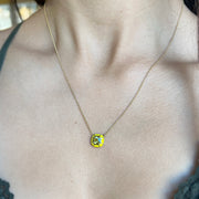 Yellow Montana Sapphire & Enamel Necklace - "Rock Candy Limoncello"