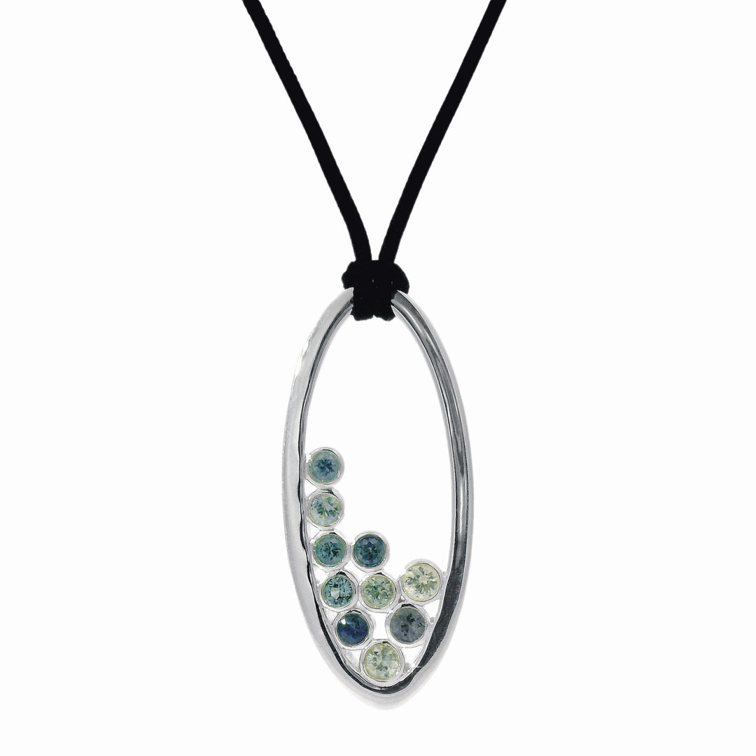 Blue Montana Sapphire Bubble Necklace - "Fairy Lake"