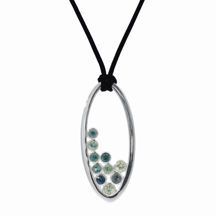 Blue Montana Sapphire Bubble Necklace - "Fairy Lake"