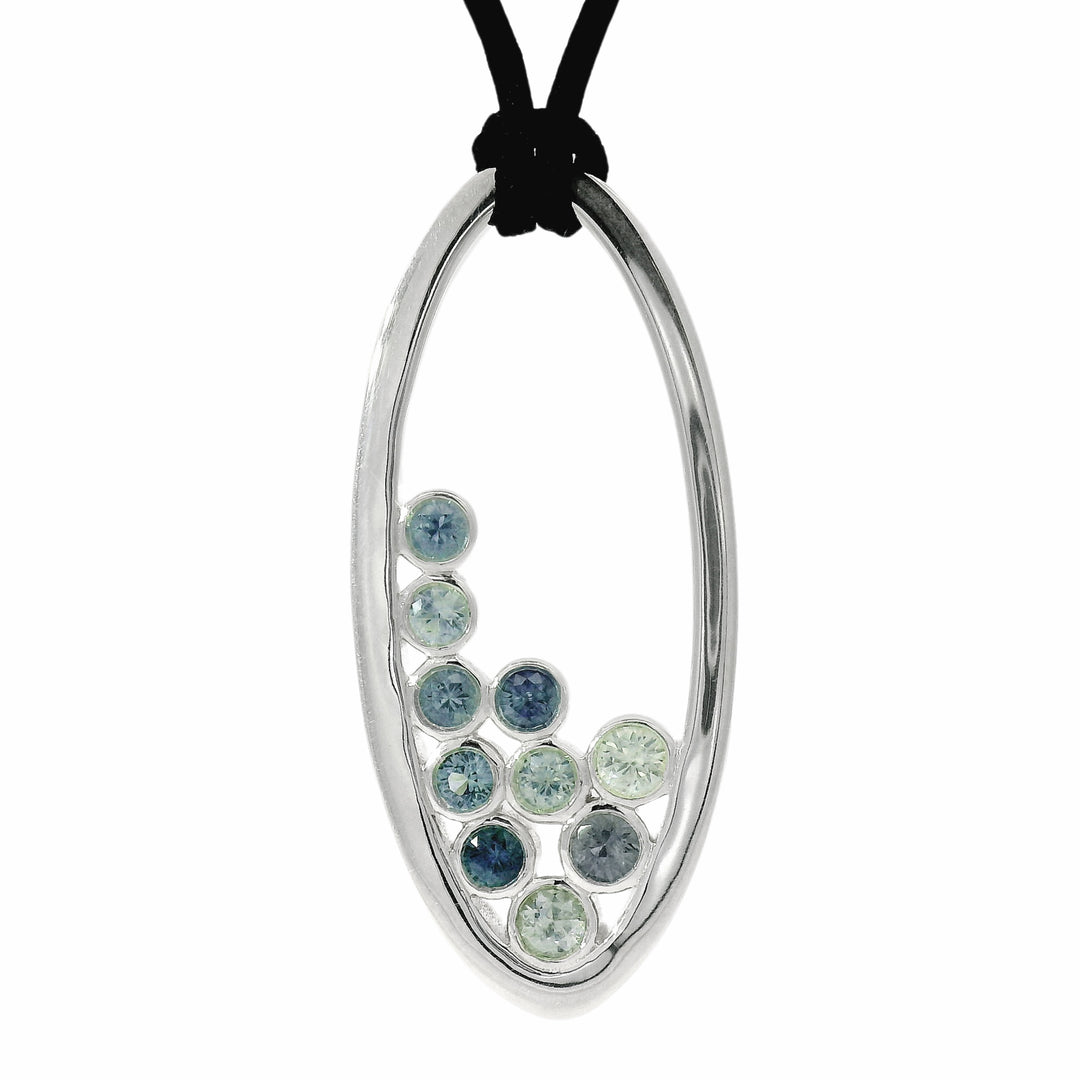 Blue Montana Sapphire Bubble Necklace - "Fairy Lake"