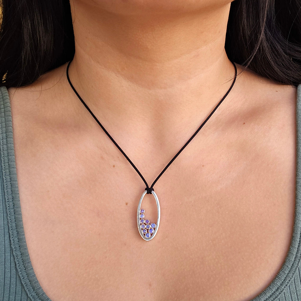 Montana Sapphire Bubble Necklace - "Pasque Violet"