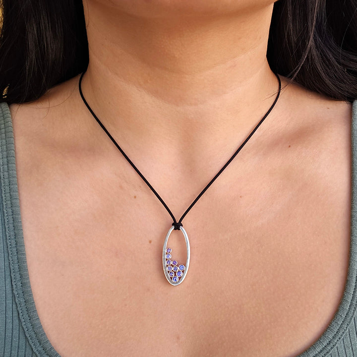 Montana Sapphire Bubble Necklace - "Pasque Violet"