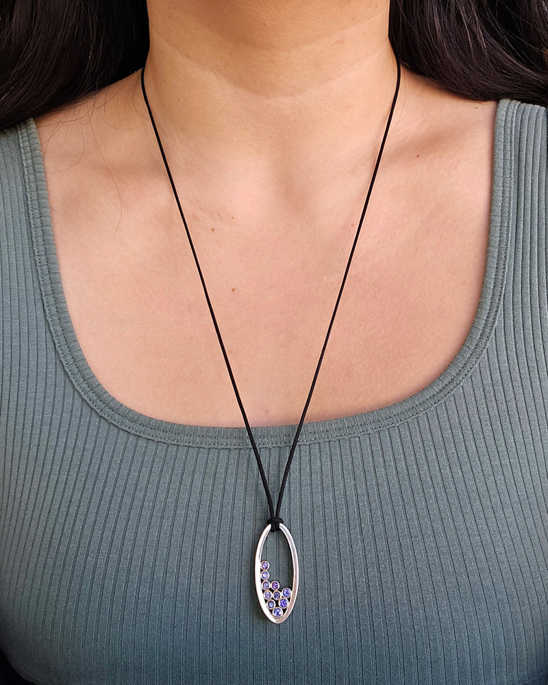 Montana Sapphire Bubble Necklace - "Pasque Violet"