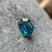 Geometric Elongated Hexagonal Deep Teal Blue Montana Sapphire Photo 1