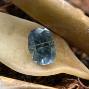 Fancy-cut oval geometric grey blue green loose Montana sapphire Photo 1