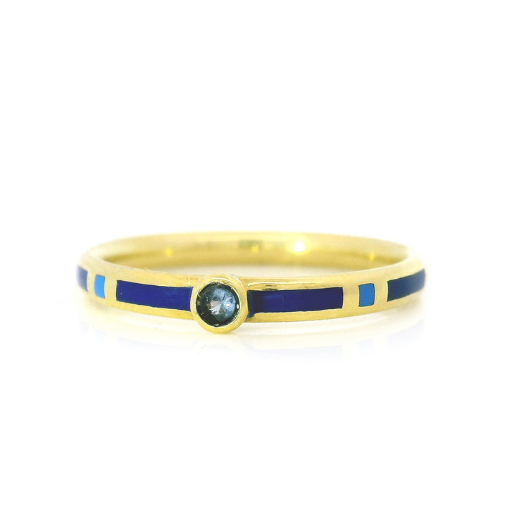 Yogo Sapphire & Enamel Band - "Rock Candy Deep Blue"