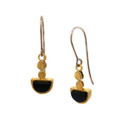 Gold Vermeil and Half Moon Onyx Drop Earrings