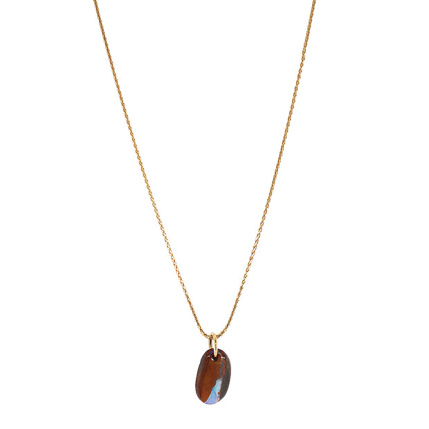 Boulder Opal and Yellow Gold Pendant - "Mystic Woods"