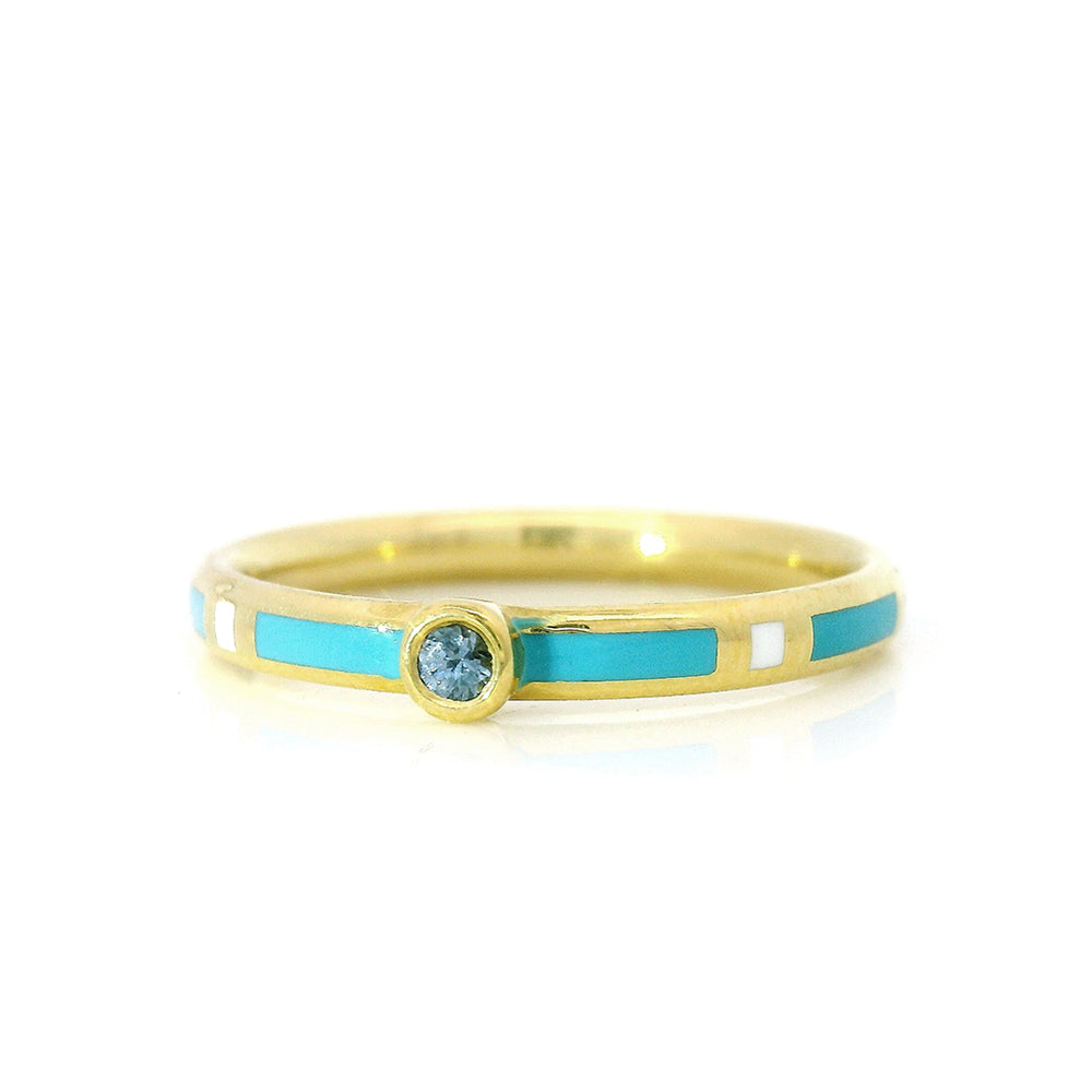 Yogo Sapphire & Enamel Band - "Rock Candy"