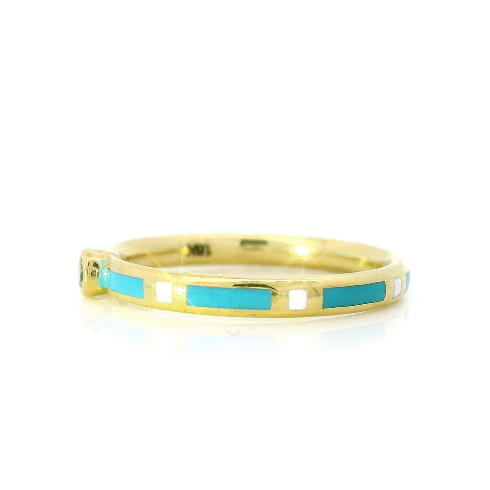 Yogo Sapphire & Enamel Band - "Rock Candy"