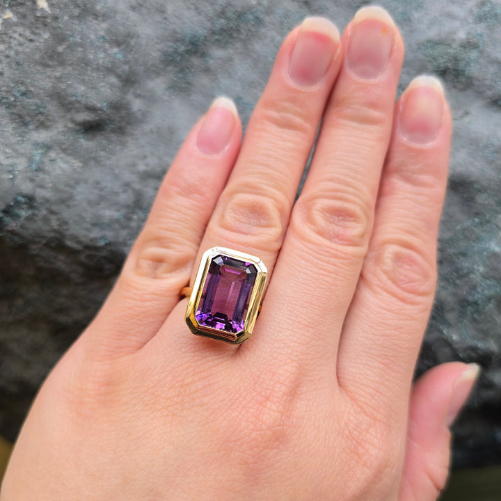 Emerald-Cut Amethyst Ring - "Manhattan"