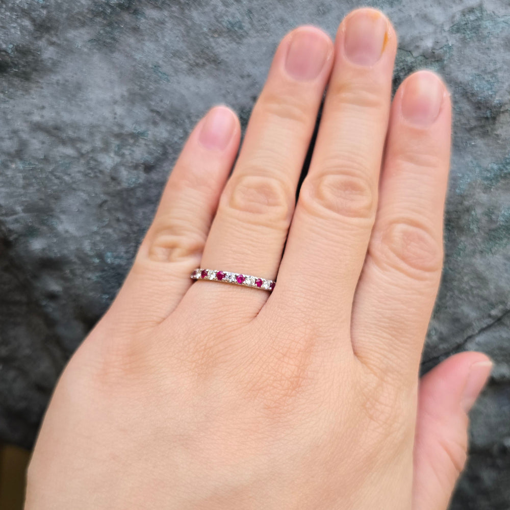 Ruby, Diamond & White Gold Ring - "Cadence"