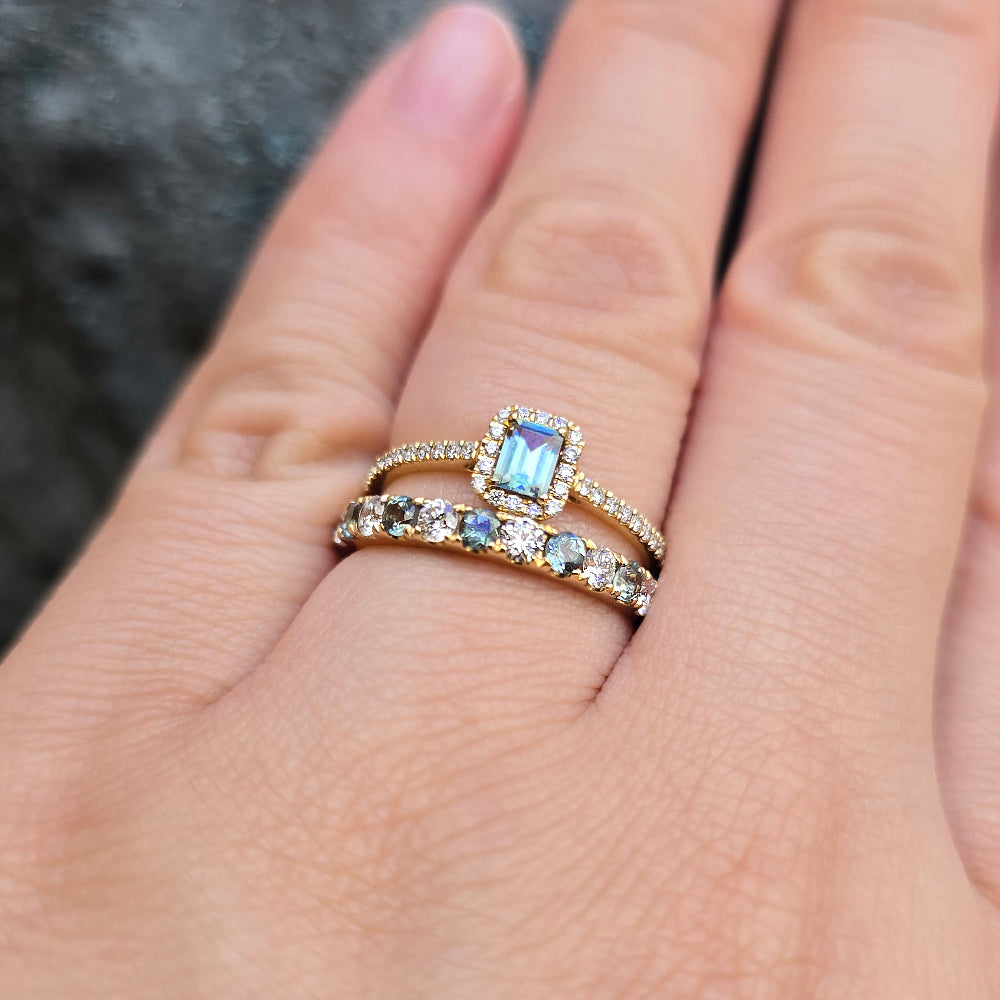 Alexandrite, Diamond & Gold Ring - "Nocturne Flare"