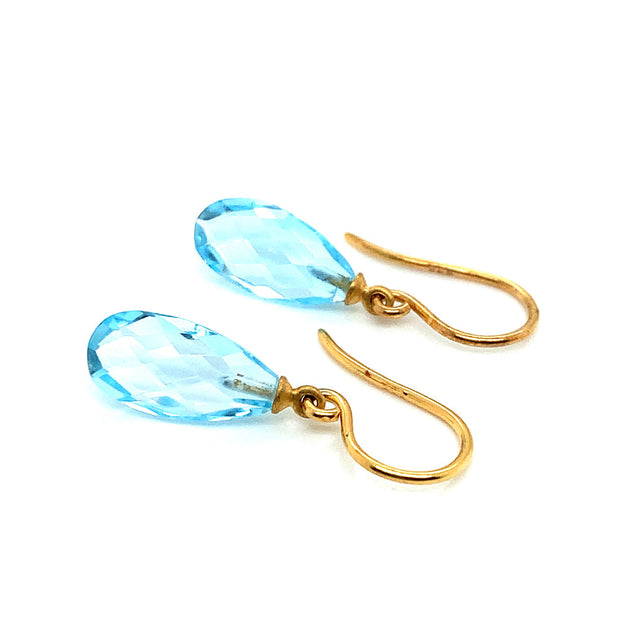 Gold Vermeil & Blue Topaz Drop Earrings
