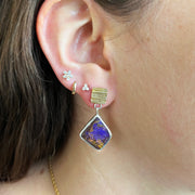 One-of-a-Kind Koroit Opal Drop Earrings - "Black Light"