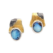 One-of-a-Kind Opal Stud Earrings - "Misty Ravine"