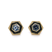 Cobalt Chrome and Gold Studs with Platinum Spinel
